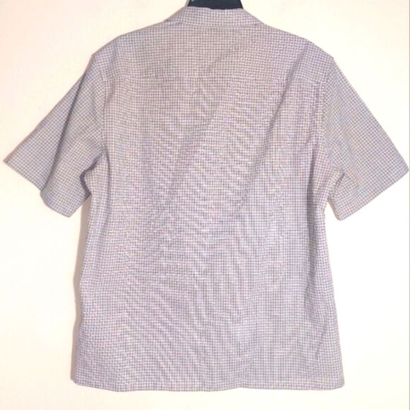NWT Theory Men's Short Sleeve Button-Up Daze Camp Shirt Baltic/White Size L - Picture 10 of 16
